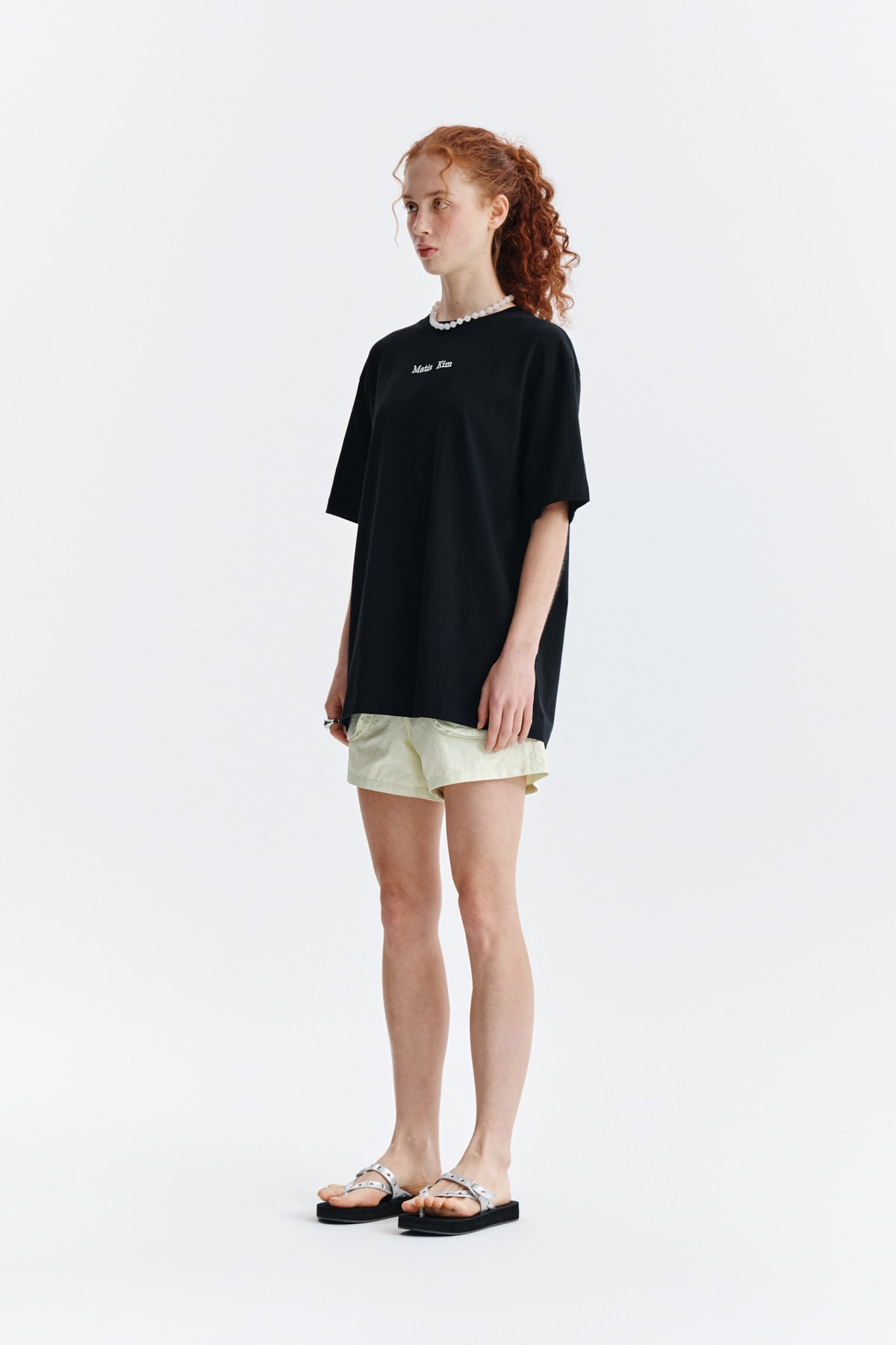 Matin Kim - Embroidery Small Logo Oversize Top (Black) product image 6 | TRAB K-Fashion Australia