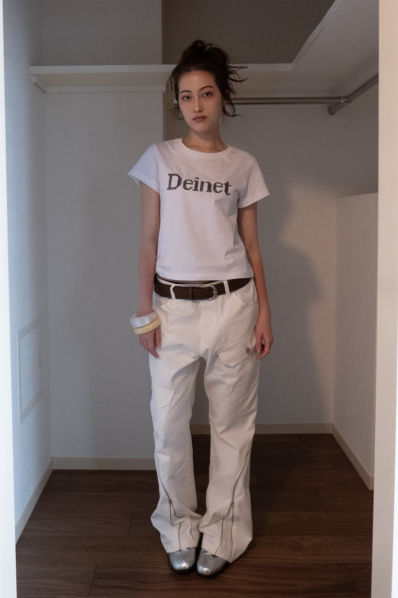 Deinet - Zipper Bootscut Cargo Pants (White) product image 6 | TRAB K-Fashion Australia