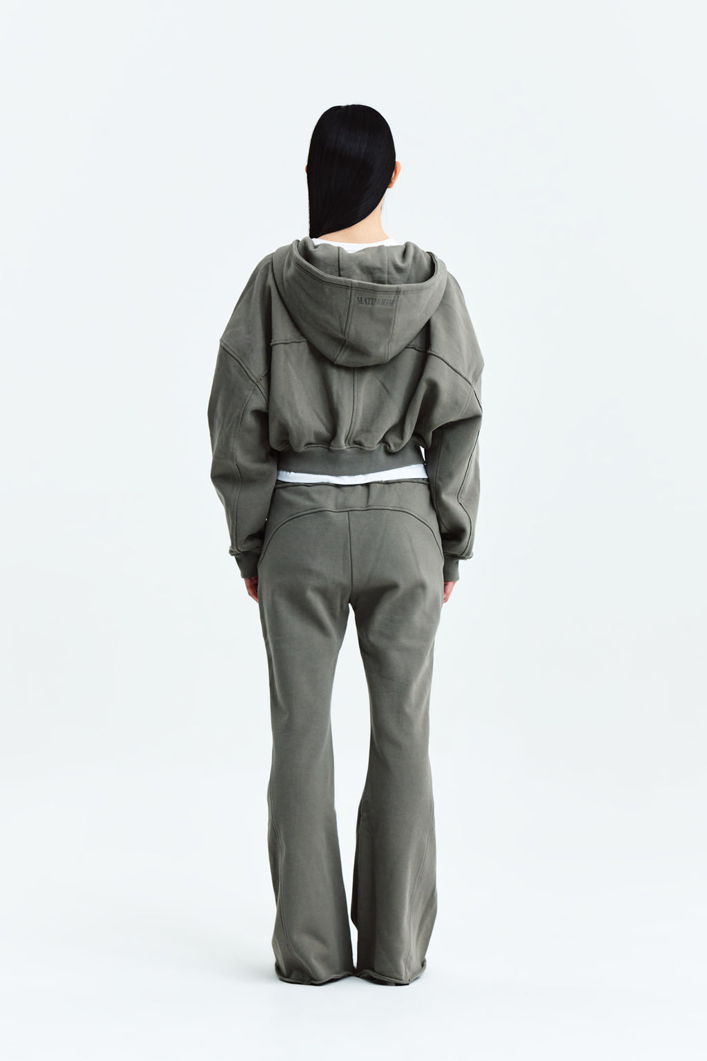 Matin Kim - Cut Out Detail Sweatpants (Khaki Grey) product image 7 | TRAB K-Fashion Australia