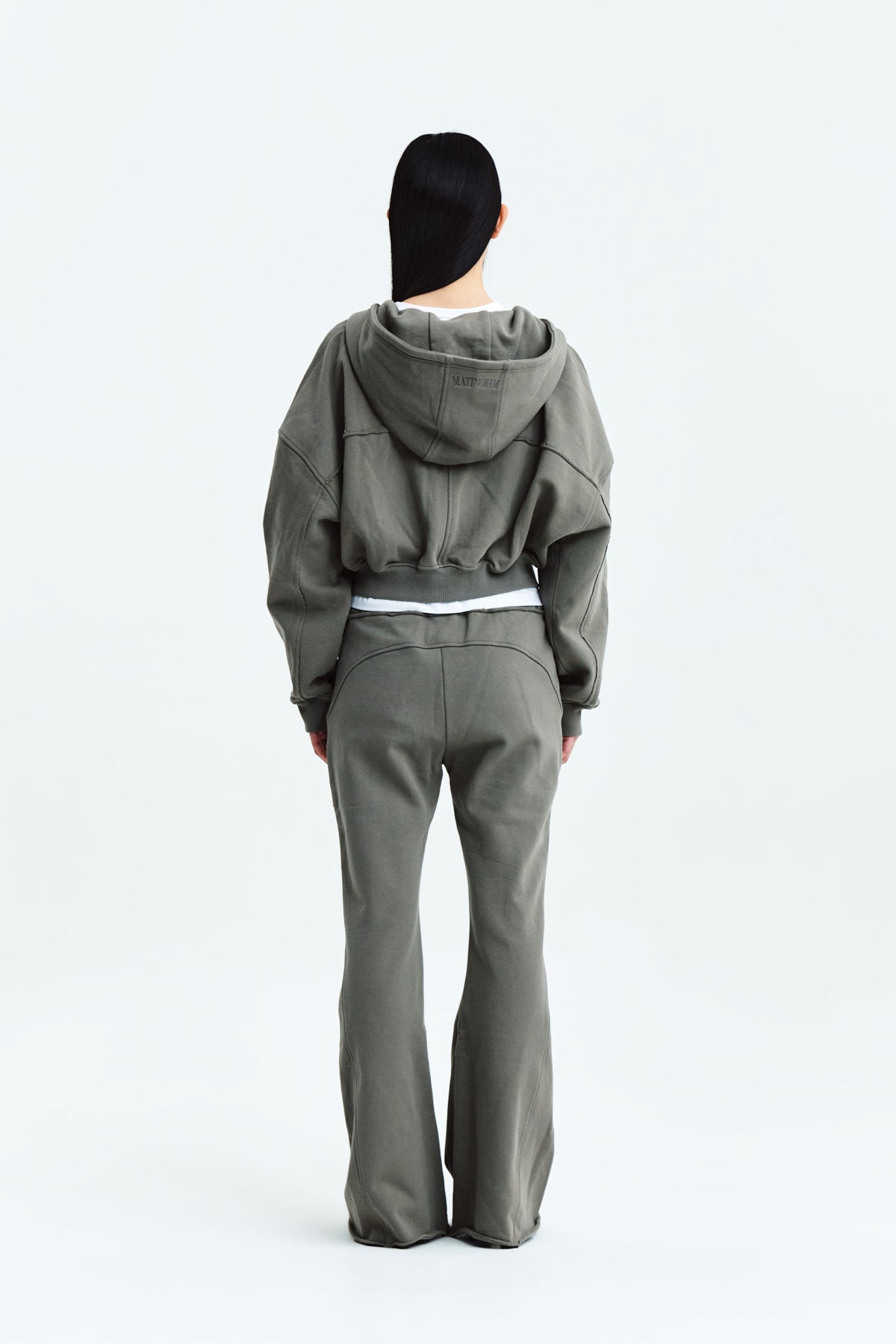 Matin Kim - Cut Out Detail Sweatpants (Khaki Grey) product image 7 | TRAB K-Fashion Australia