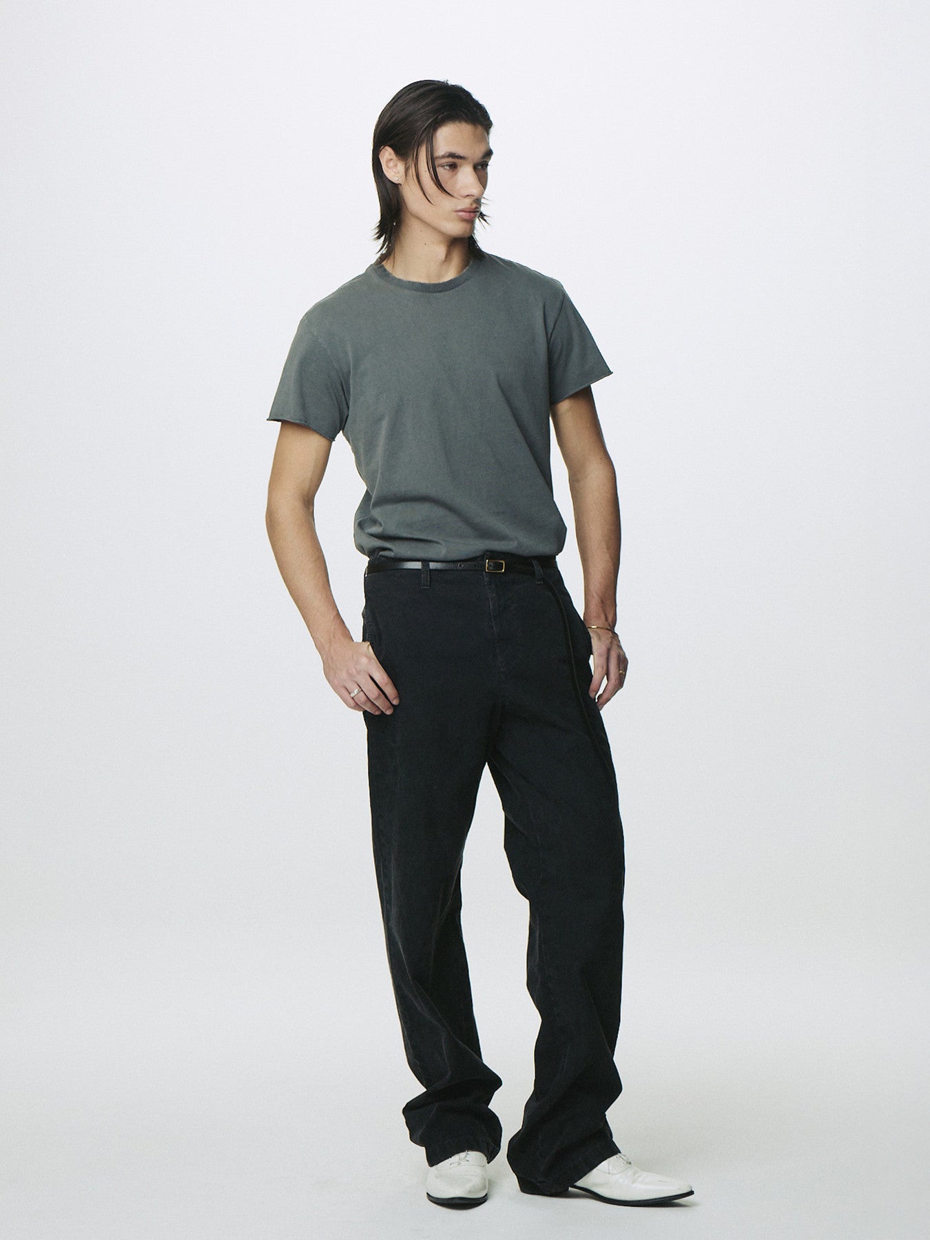 Tonywack - Garment Dyed Cotton Straight Pants (Faded Black) product image 2 | TRAB K-Fashion Australia