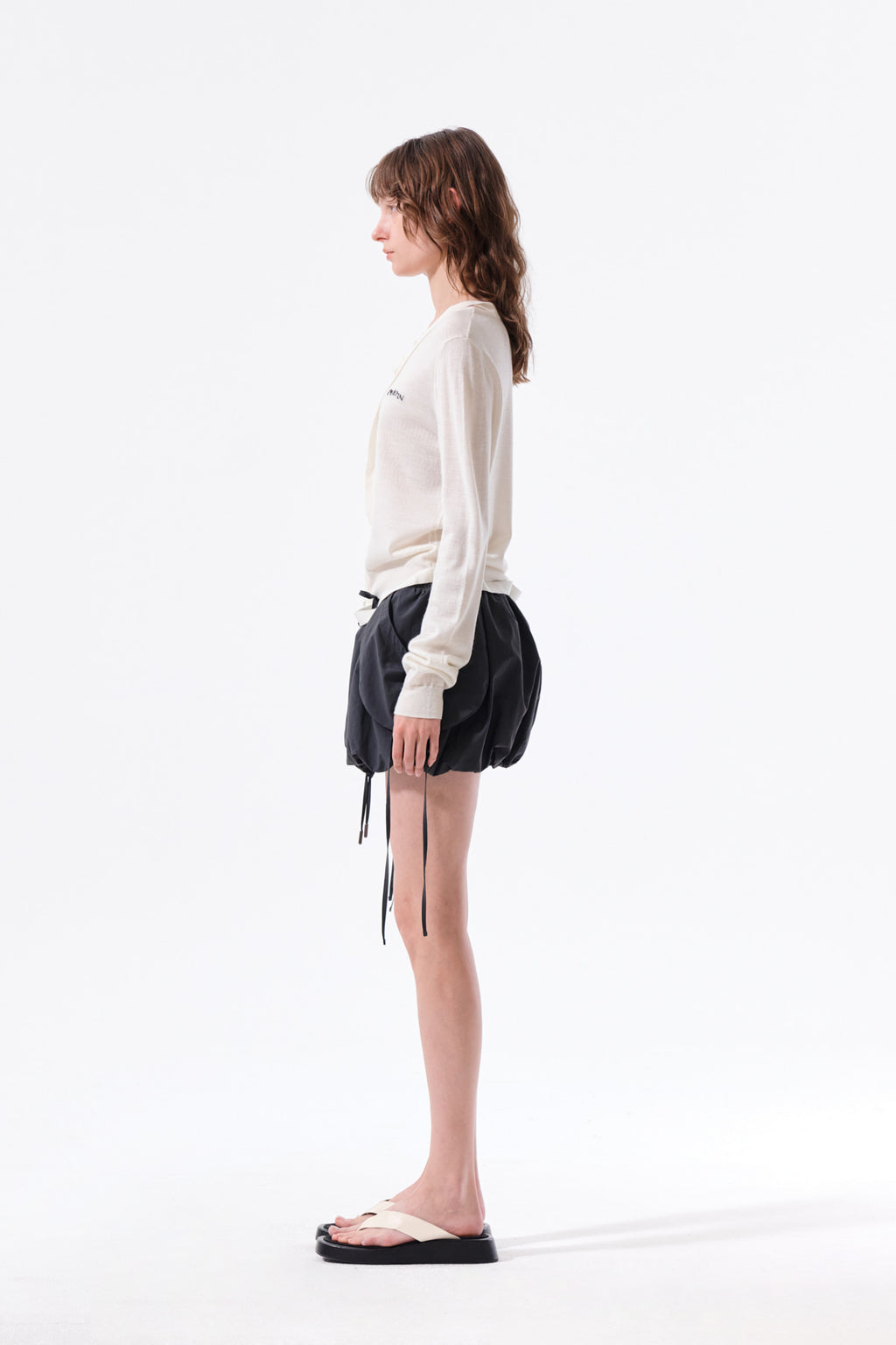 Matin Kim - String Detail Knit Cardigan (Cream) product image 7 | TRAB K-Fashion Australia