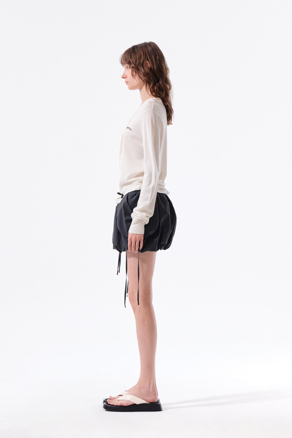 Matin Kim - String Detail Knit Cardigan (Cream) product image 7 | TRAB K-Fashion Australia