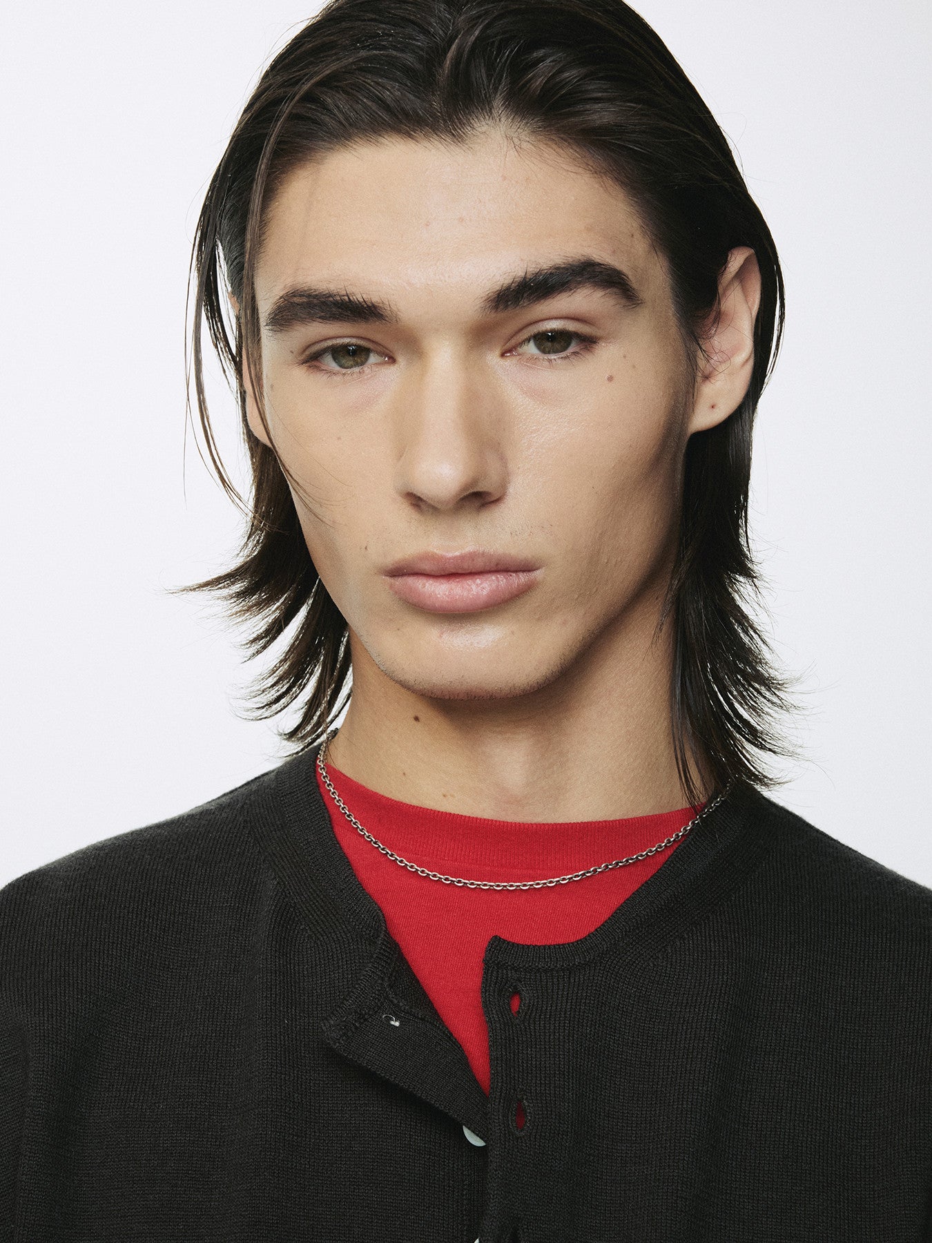 Tonywack - Extra Fine Wool Raw Hem Henley Neck Knit (Anthracite) product image 8 | TRAB K-Fashion Australia