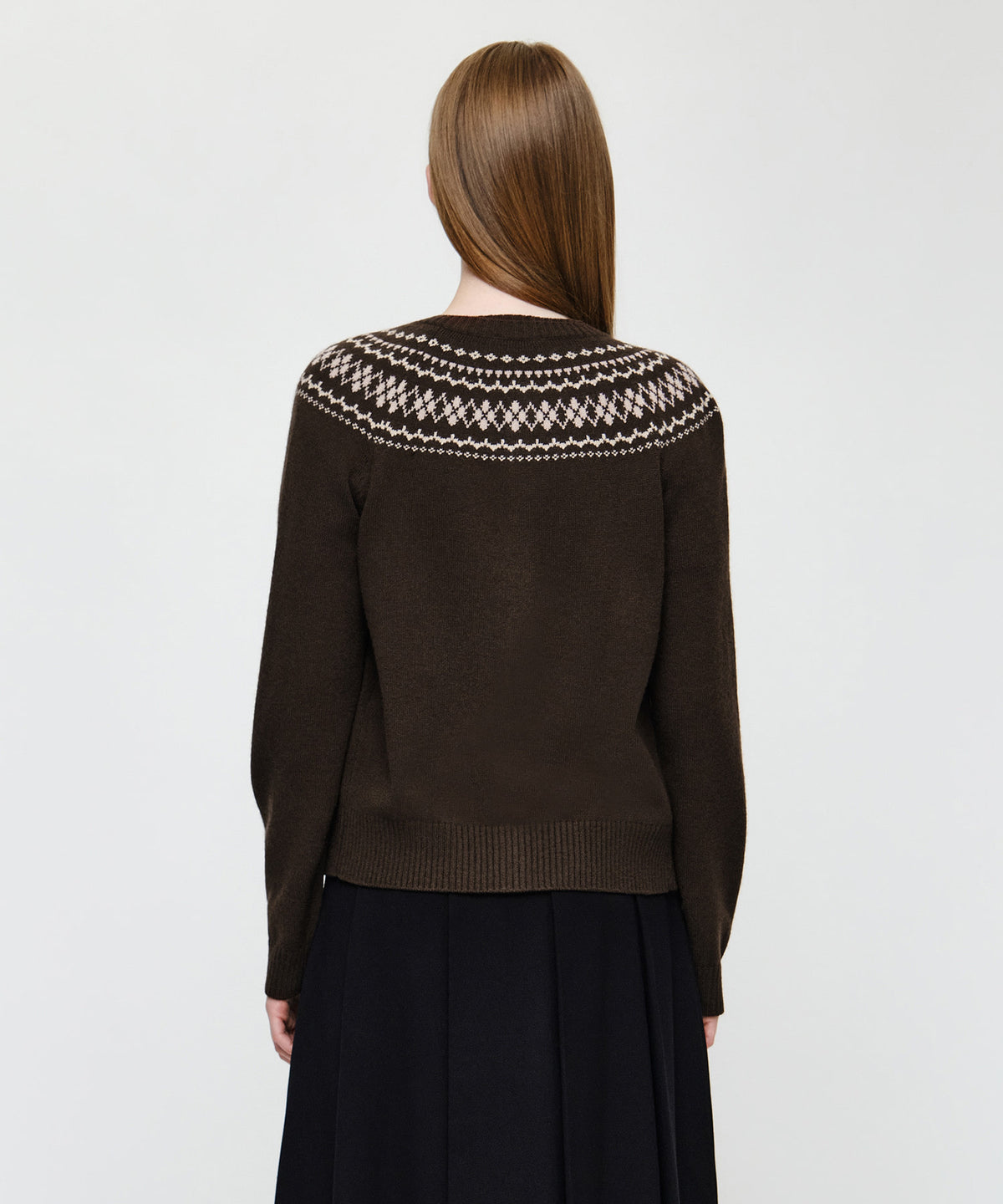 Marithe & Francois Girbaud - Small Classic Logo Nordic Cardigan Set Up (Brown) product image 3 | TRAB K-Fashion Australia