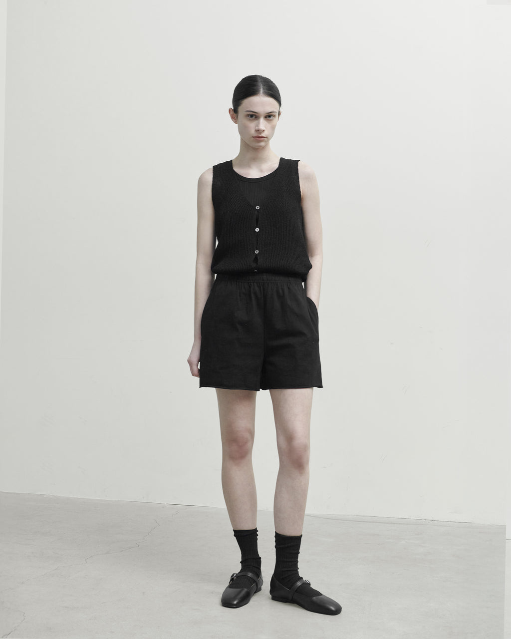 Brownyard - Cut Off Single Shorts (Black) product image 1 | TRAB K-Fashion Australia
