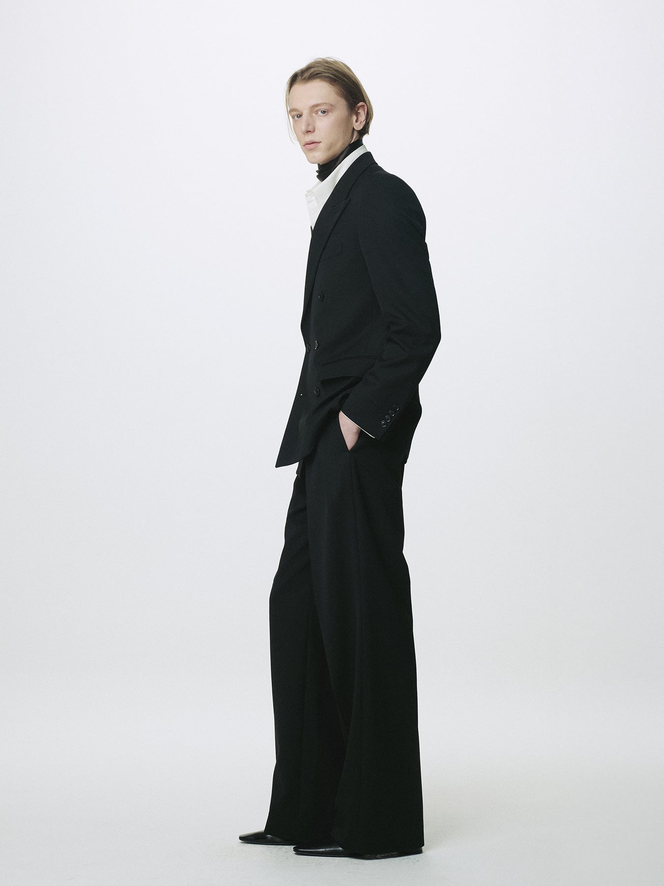 Tonywack - Wool Double-Pleated Wide Trousers (Black) product image 2 | TRAB K-Fashion Australia
