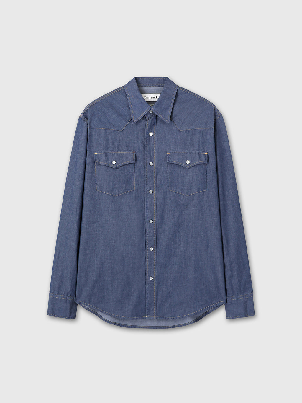 Tonywack - Washed Chambray Western Shirt Italian Fabric (Medium Indigo) product image 7 | TRAB K-Fashion Australia