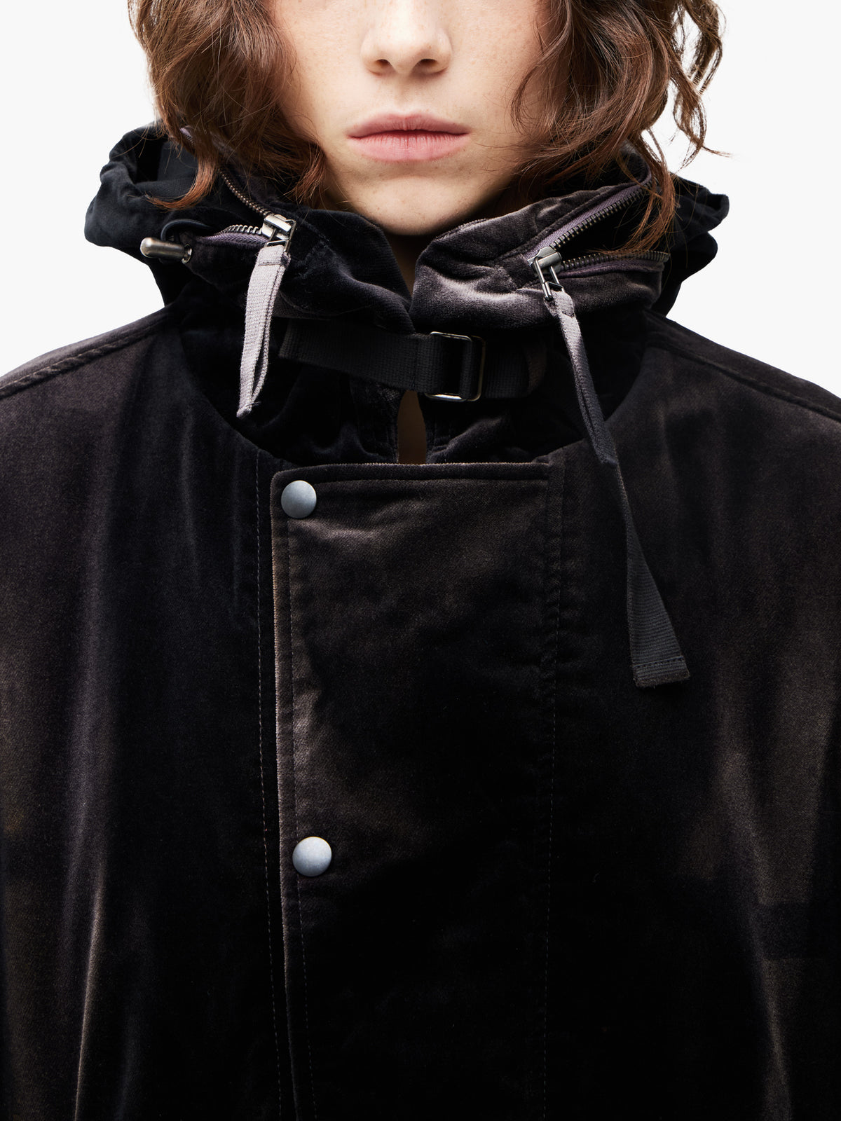Jiyong Kim - Sun-Bleached Convertible Collar Jacket (Black) product image 9 | TRAB K-Fashion Australia