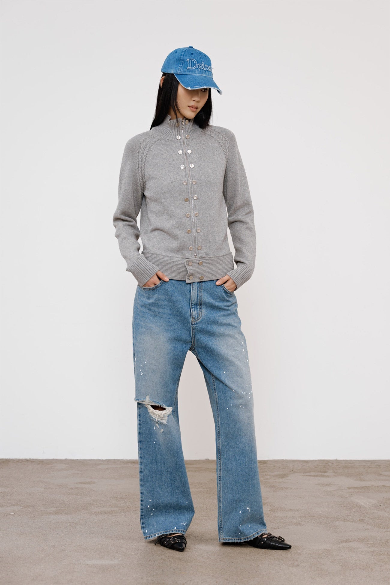 Deinet - Painted Logo Point Jeans (Blue) product image 6 | TRAB K-Fashion Australia