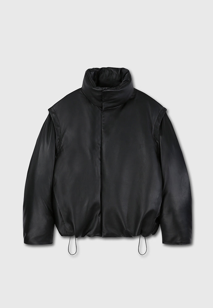 Tonywack - Leather Down Puffer Jacket (Black) product image 10 | TRAB K-Fashion Australia