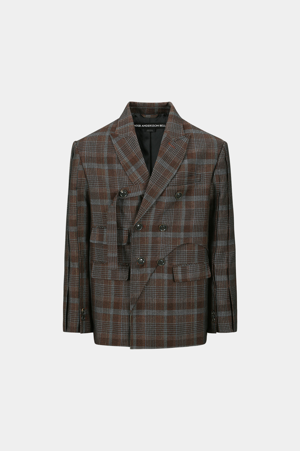 Andersson Bell - Soe Check Wrap Double Breasted Jacket (Brown) product image 6 | TRAB K-Fashion Australia