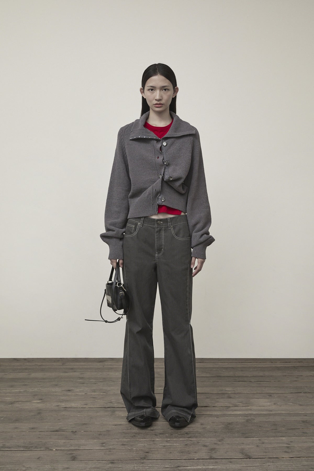 Matin Kim - Side Pintuck Point Pants (Charcoal) product image 6 | TRAB K-Fashion Australia