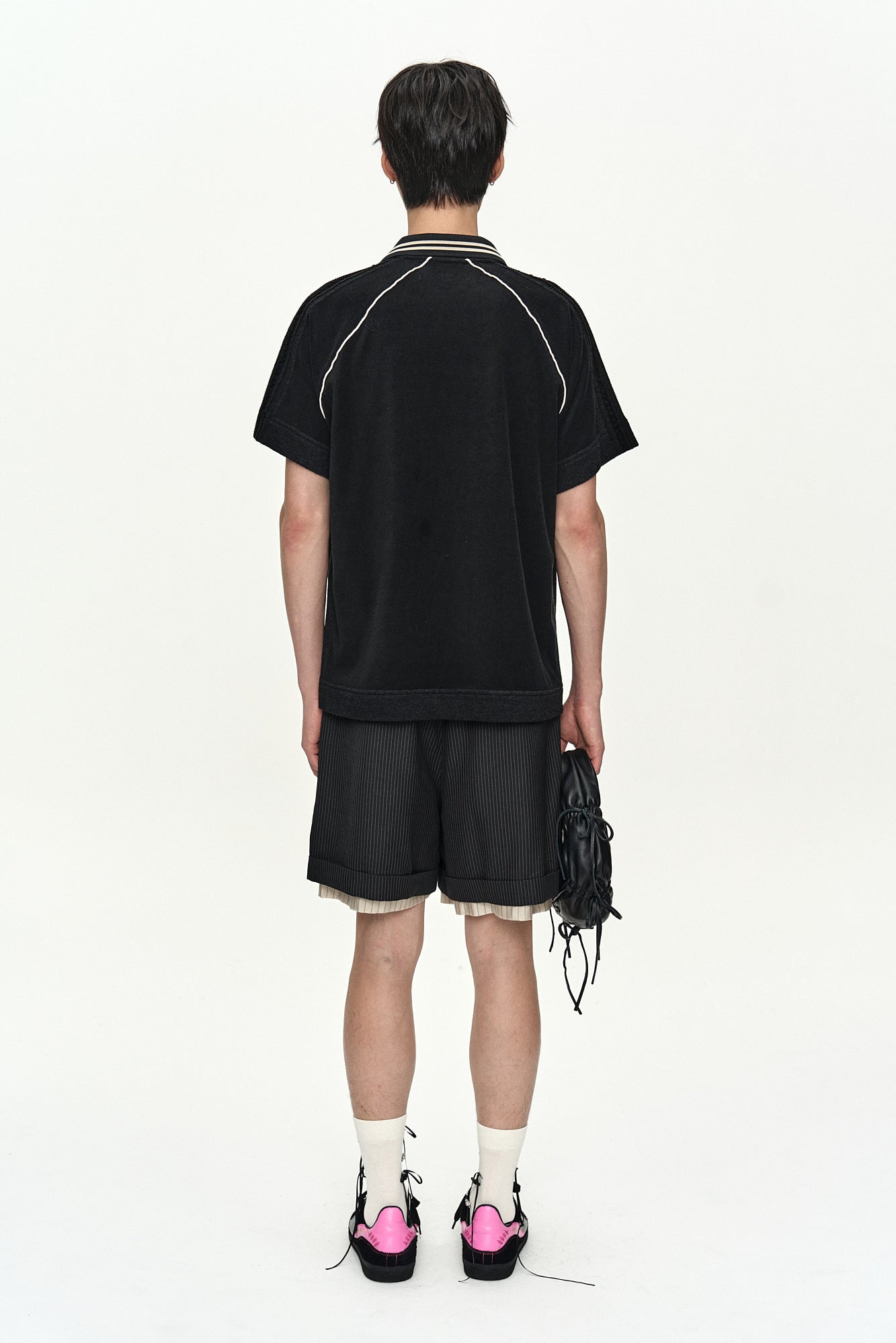 Andersson Bell - Inside-Out Stripe Layered Shorts (Black) product image 3 | TRAB K-Fashion Australia
