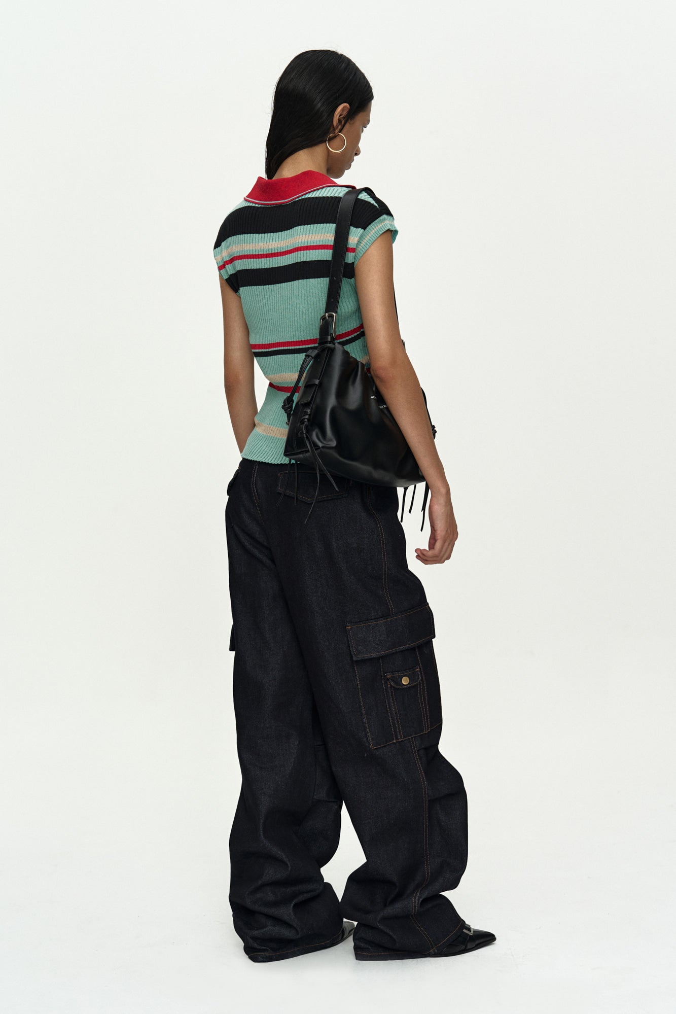 Andersson Bell - Color-Blocked Knit Polo Vest (Blue/Red) product image 7 | TRAB K-Fashion Australia