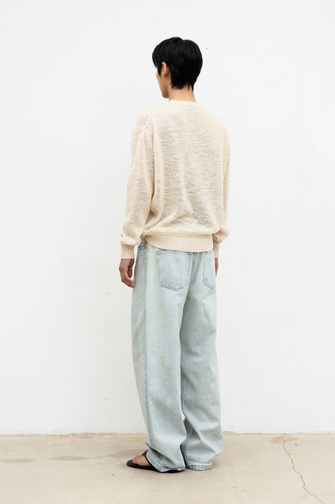 Coor - Mixed Slub Crewneck Sweater (Ivory) product image 4 | TRAB K-Fashion Australia