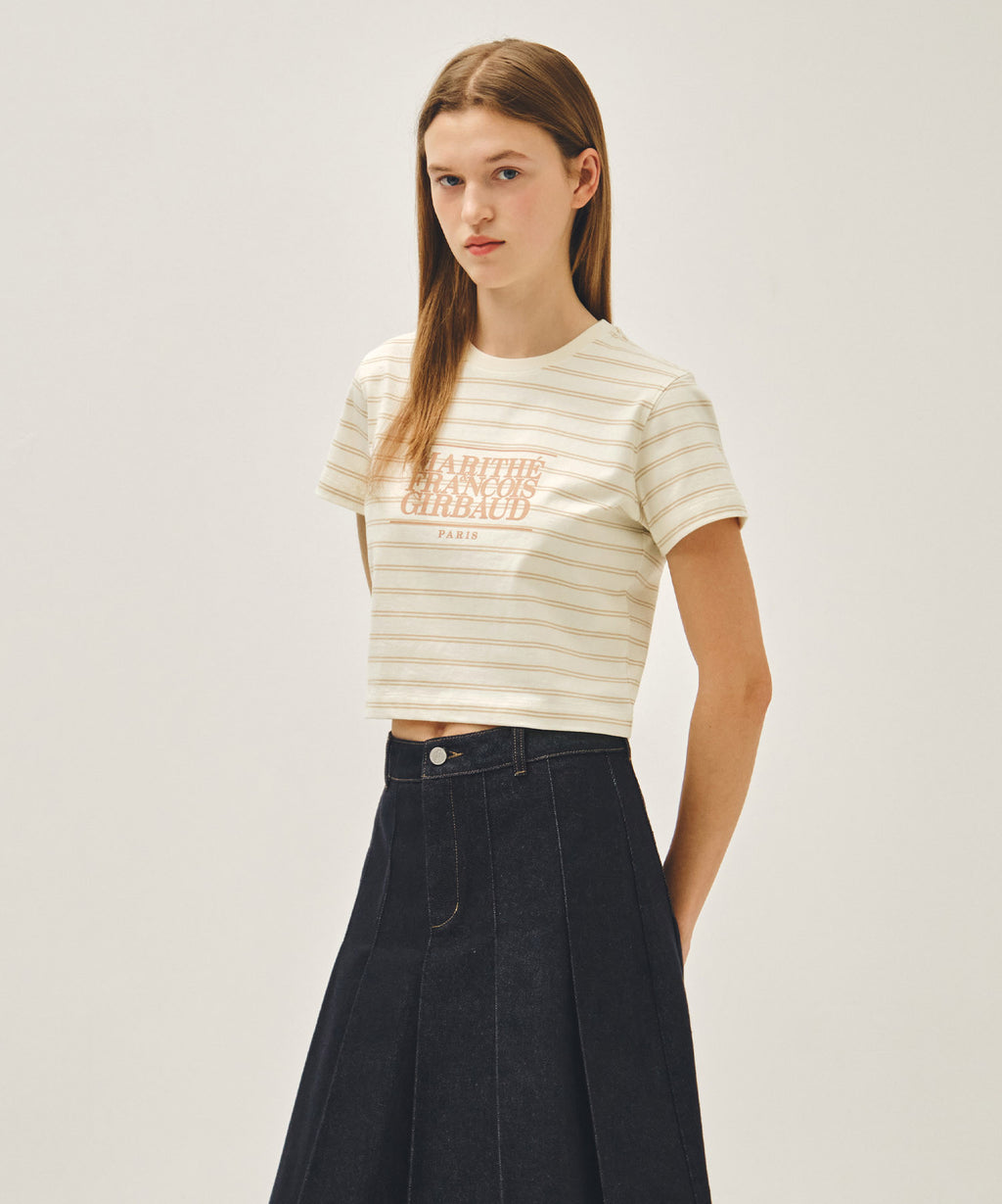 Marithe & Francois Girbaud - Classic Logo Crop Tee (Ivory) product image 2 | TRAB K-Fashion Australia