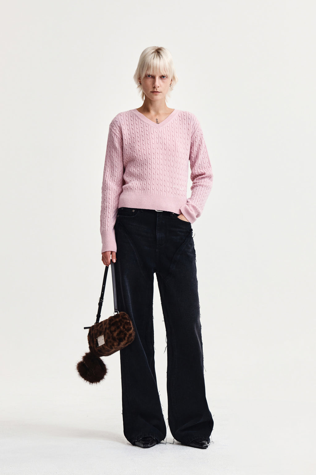 Matin Kim - Shiny Cable Pullover (Pink) product image 8 | TRAB K-Fashion Australia