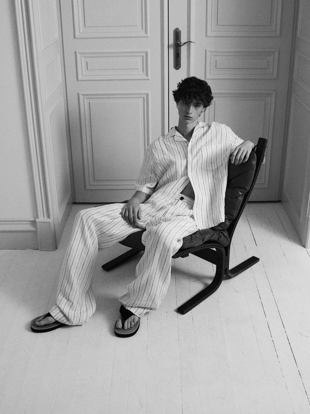 Stu - Stripe Linen Pants (White) product image 16 | TRAB K-Fashion Australia