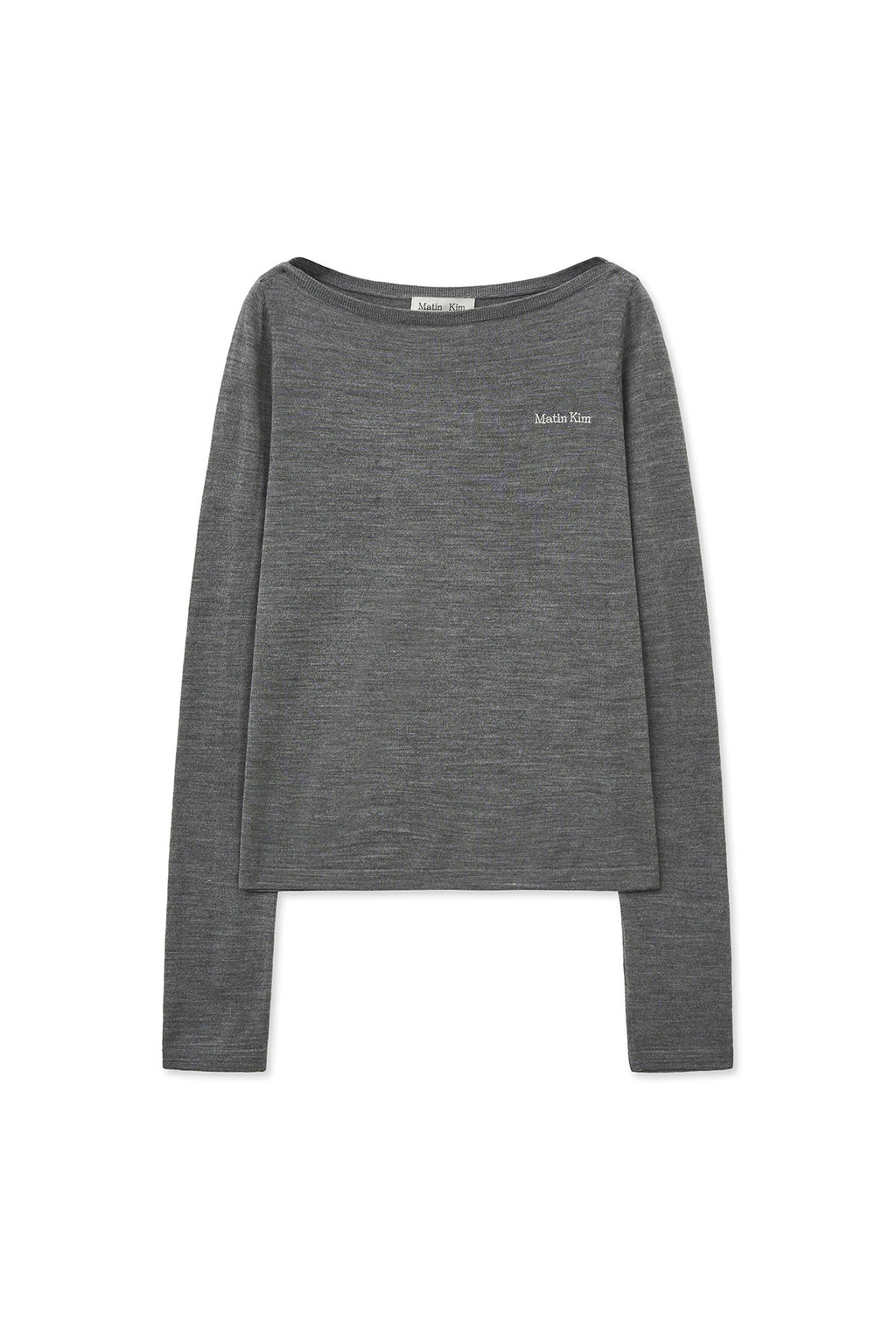 Matin Kim - Essential Boat Neck Knit Top (Grey) product image 2 | TRAB K-Fashion Australia