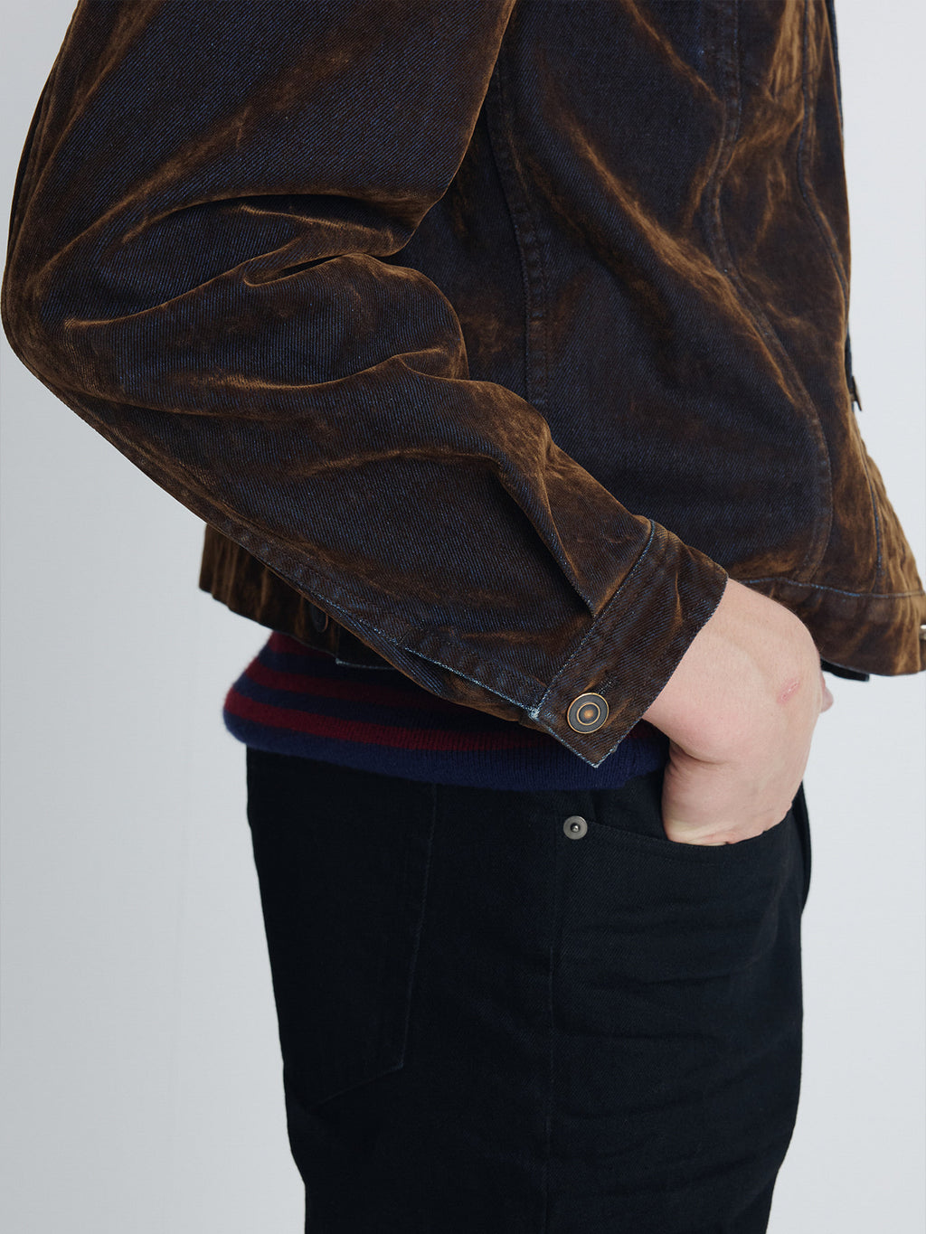 Tonywack - Flocked Denim Trucker Jacket (Brown) product image 7 | TRAB K-Fashion Australia