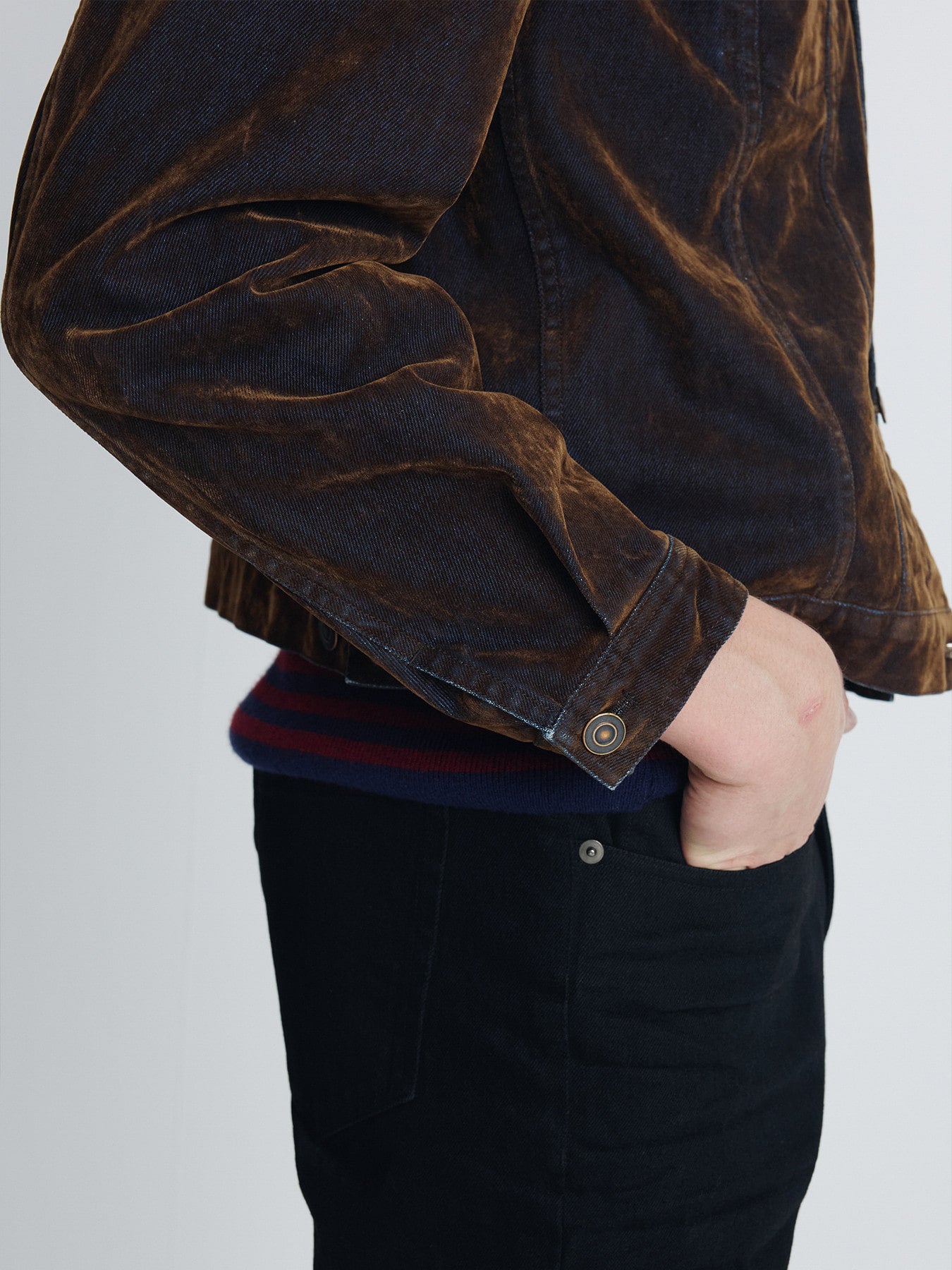 Tonywack - Flocked Denim Trucker Jacket (Brown) product image 7 | TRAB K-Fashion Australia
