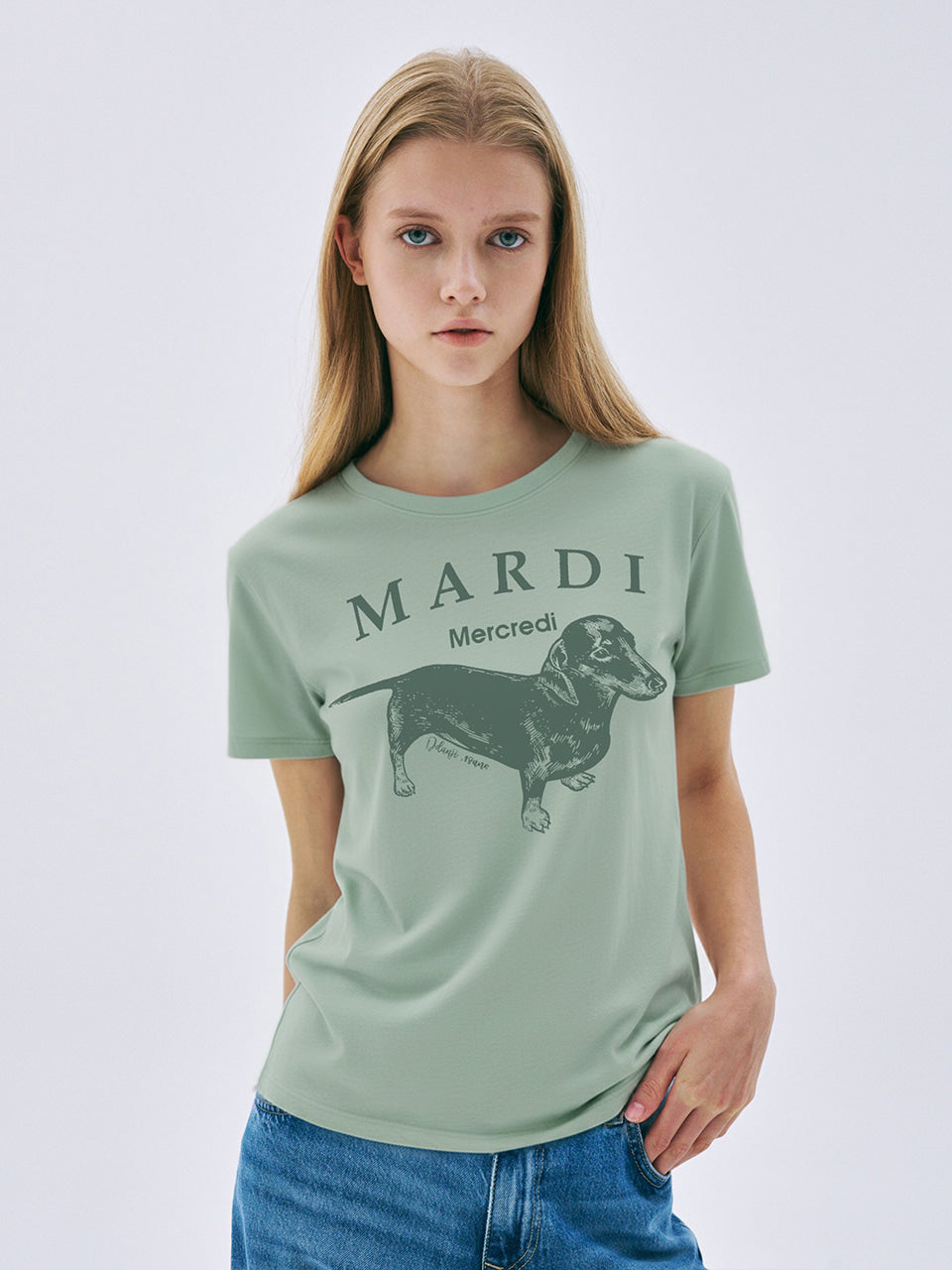Mardi Mercredi - Slim Tshirt Ddanji Pastel (Mint) product image 1 | TRAB K-Fashion Australia