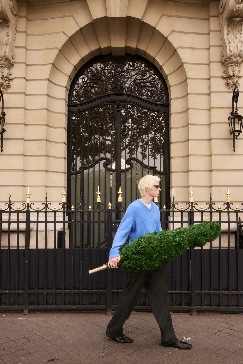 STU - Boucle V-Neck Knit In Azure (Blue) product image 6 | TRAB K-Fashion Australia