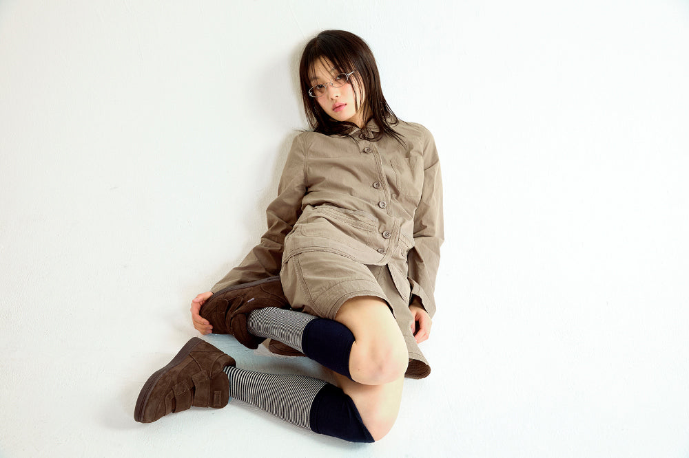 Coyseio - Double-Layer Striped Socks (Navy) product image 2 | TRAB K-Fashion Australia