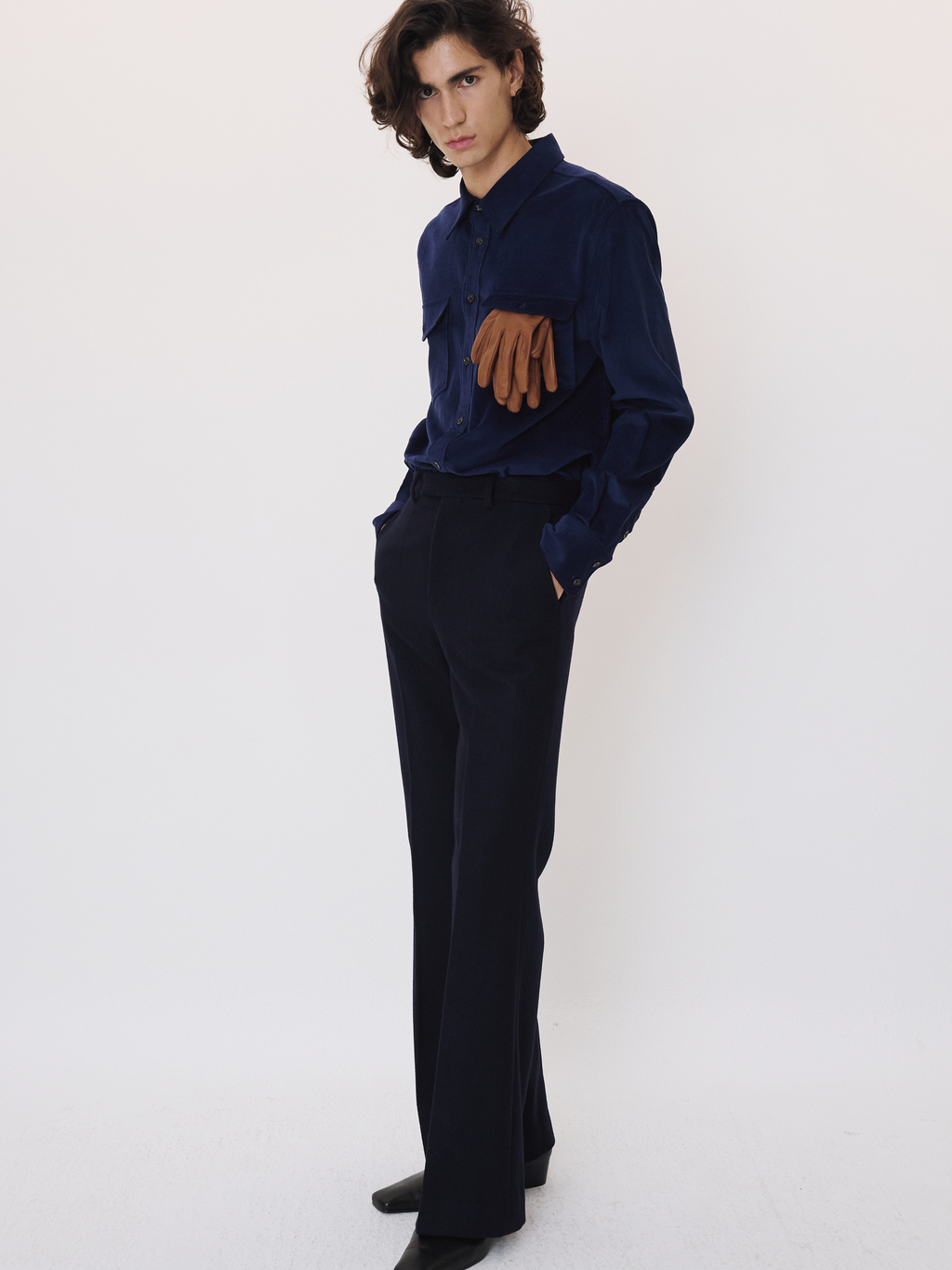 Recto - Wool Blend Flared Pants (Dark Navy) product image 1 | TRAB K-Fashion Australia