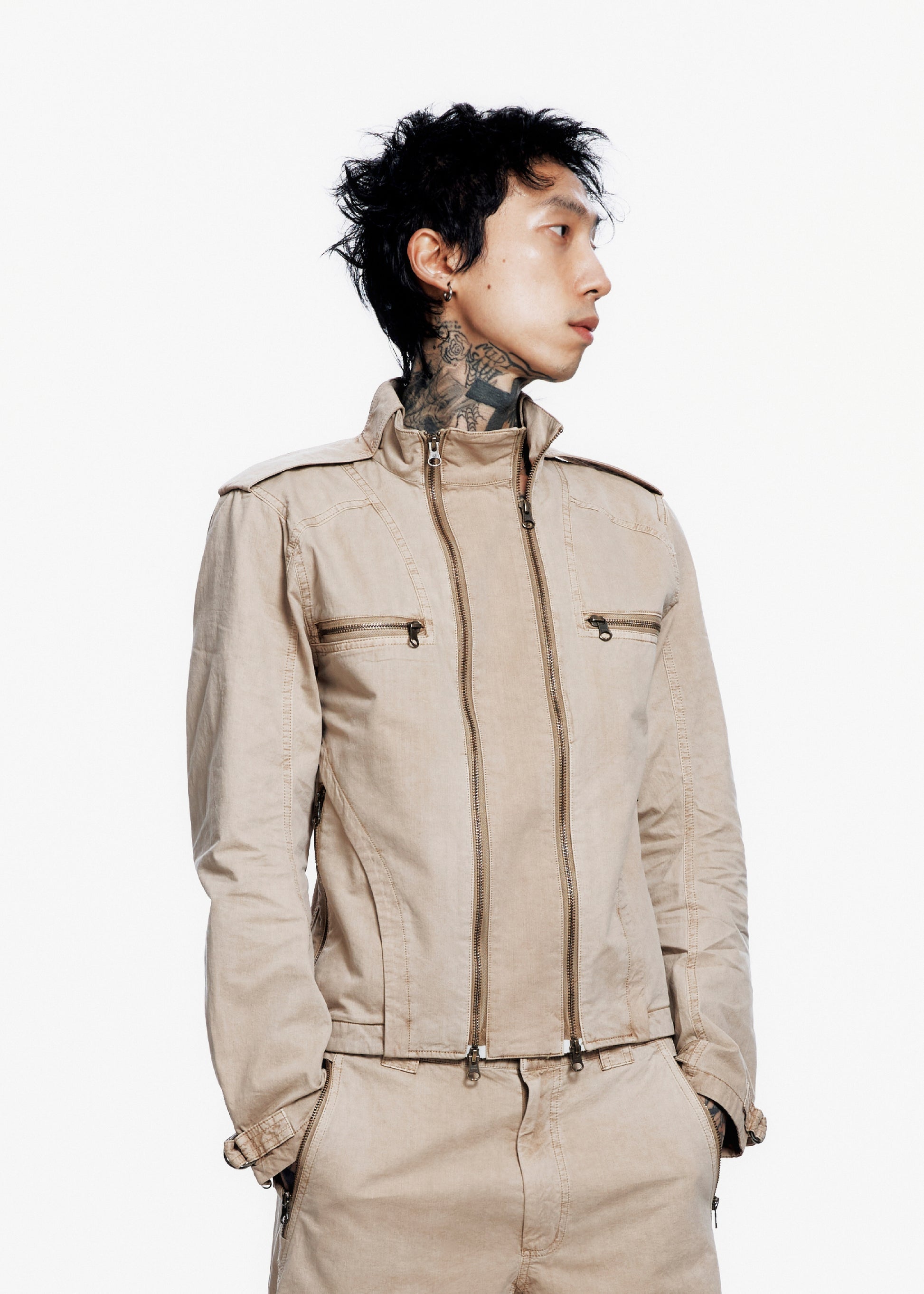 Hyein Seo - Washed Rider Jacket (Beige) product image 1 | TRAB K-Fashion Australia