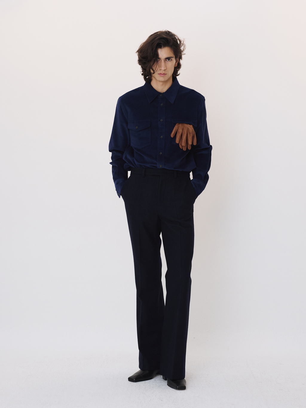 Recto - Wool Blend Flared Pants (Dark Navy) product image 2 | TRAB K-Fashion Australia