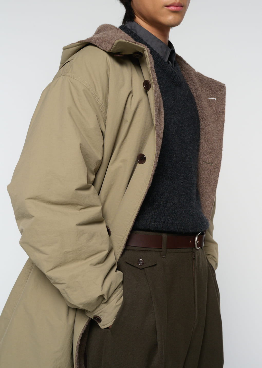 Amomento - padded shearling parka (Khaki) product image 9 | TRAB K-Fashion Australia