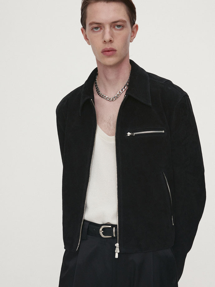 Tonywack - Suede Zip Blouson Jacket (Black) product image 5 | TRAB K-Fashion Australia