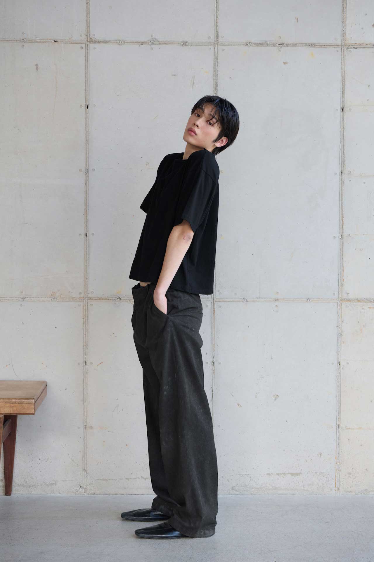 STU - Overlap Crop T-shirt (Black) product image 12 | TRAB K-Fashion Australia
