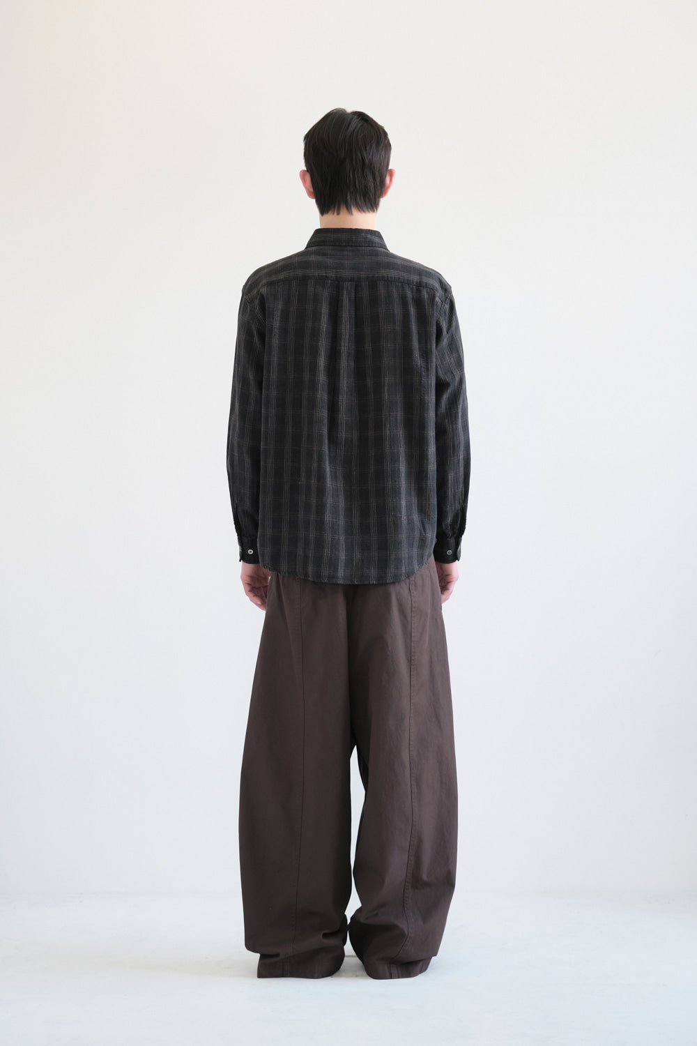 Hatchingroom - Museum Shirt Herringbone Check (Over Dyed Charcoal) product image 4 | TRAB K-Fashion Australia