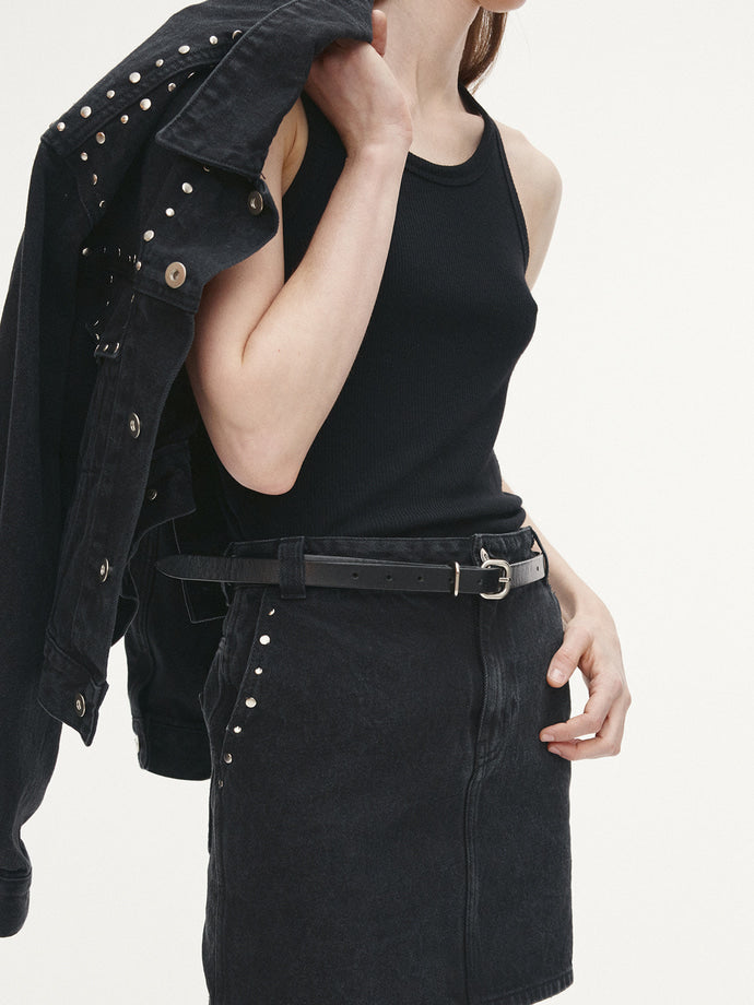 Tonywack - Metal Stud Denim Skirt (Faded Black) product image 4 | TRAB K-Fashion Australia