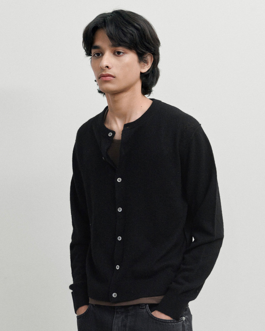 Brownyard - Soft Round Cardigan (Black) product image 1 | TRAB K-Fashion Australia