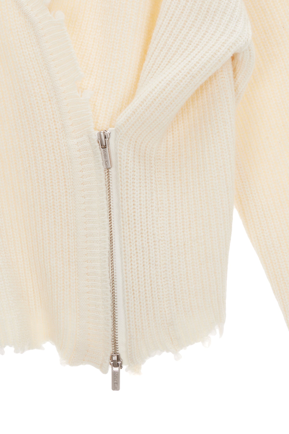 Matin Kim - Pinched Two Way Knit Zip Cardigan (Ivory) product image 4 | TRAB K-Fashion Australia