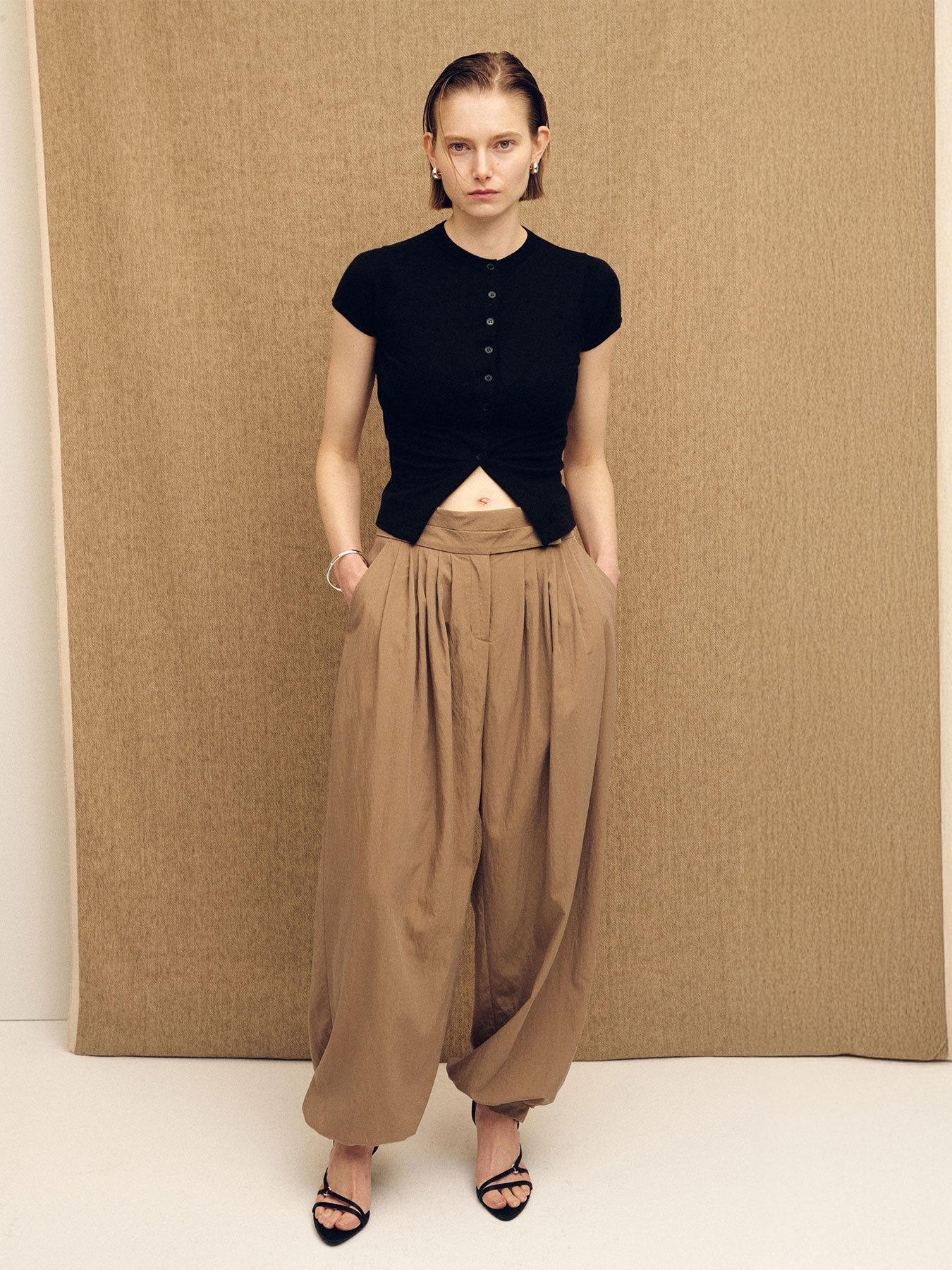 Tonywack - Pleated Voluminous Pants (Beige) product image 6 | TRAB K-Fashion Australia