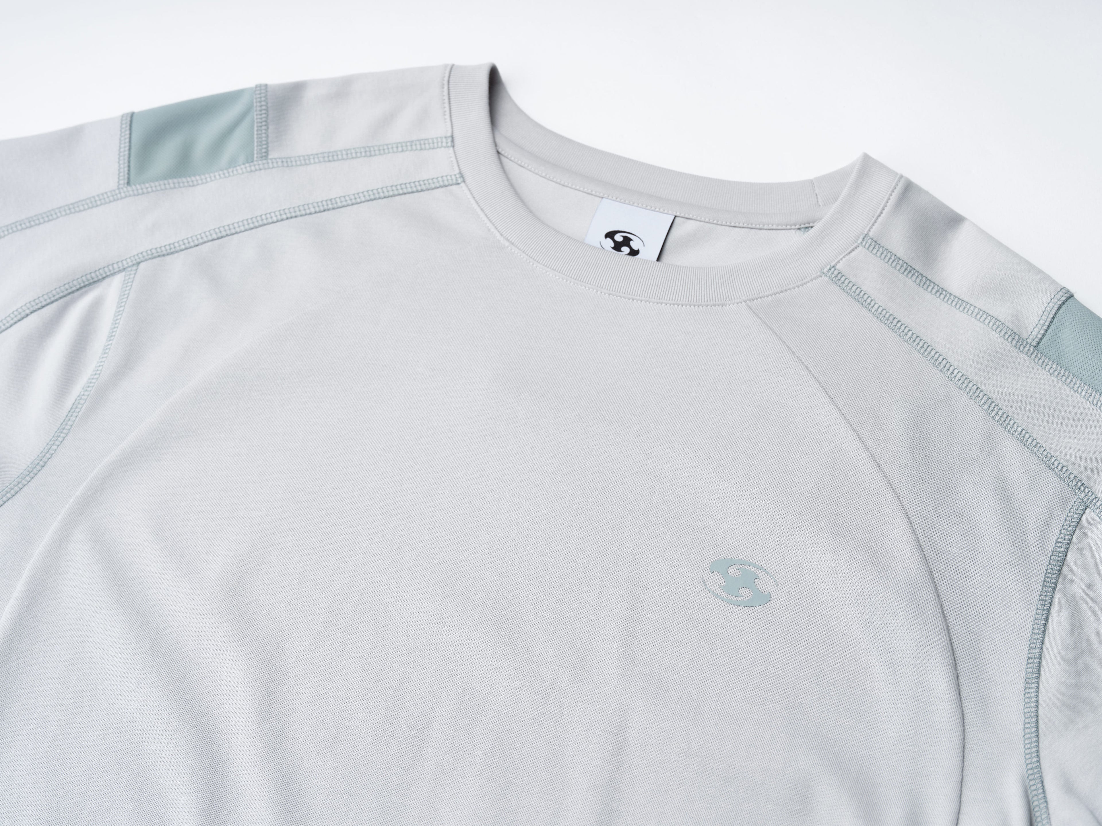 San San Gear - Mesh Paneled T-Shirt (Light Grey) product image 6 | TRAB K-Fashion Australia