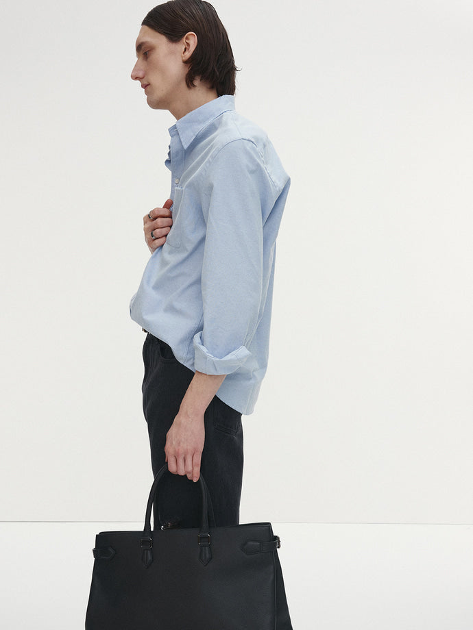 Tonywack - Cotton Lyocell Distressed Oxford Shirt (Sky Blue) product image 3 | TRAB K-Fashion Australia