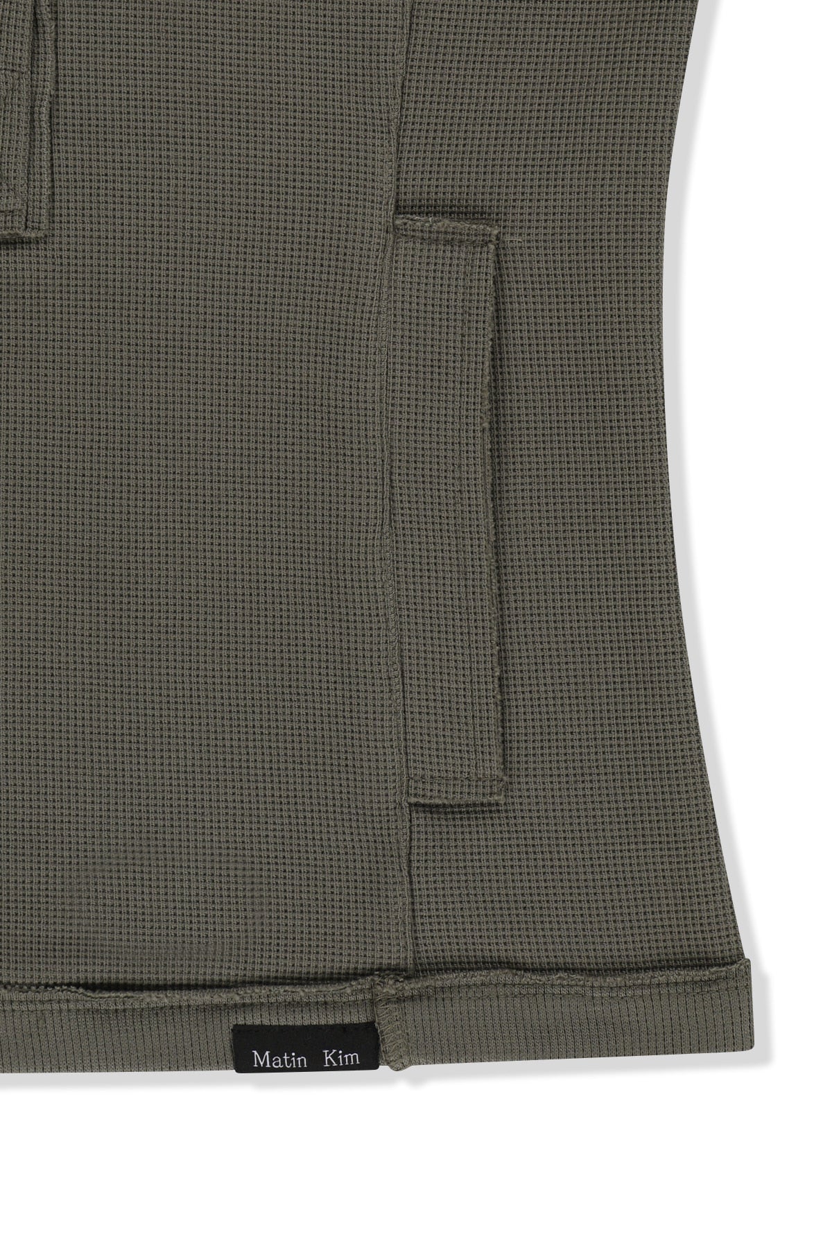 Matin Kim - Waffle Henley Neck Hood Top (Khaki) product image 5 | TRAB K-Fashion Australia