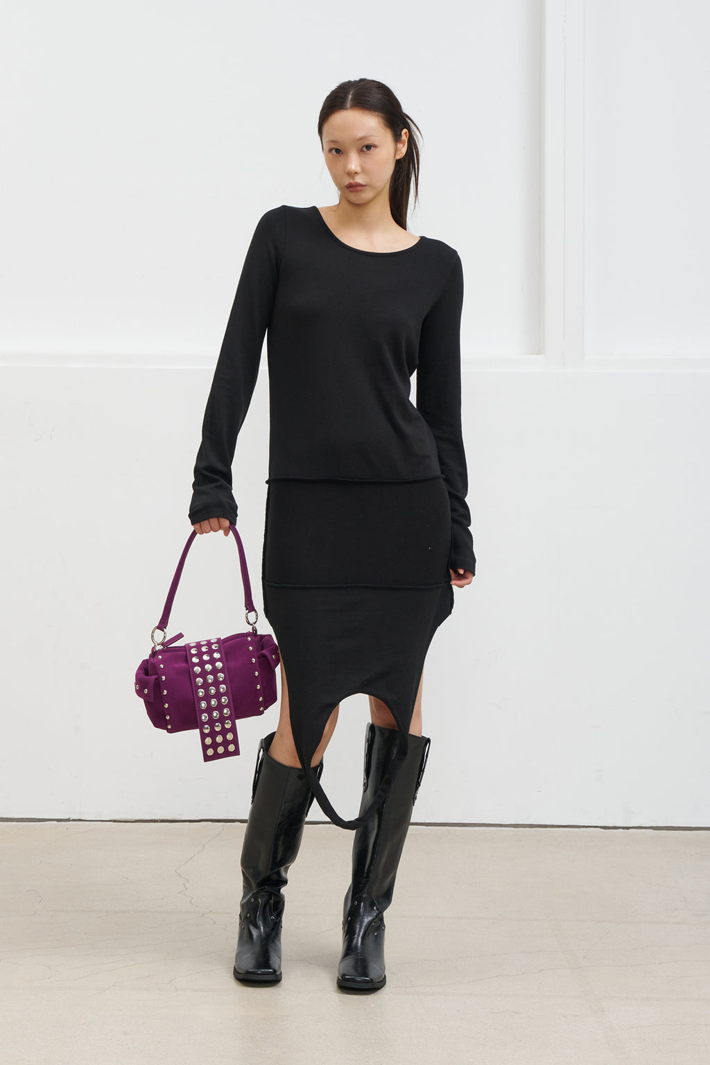 Deinet - Layered Halter Neck Long Sleeve (Black) product image 9 | TRAB K-Fashion Australia