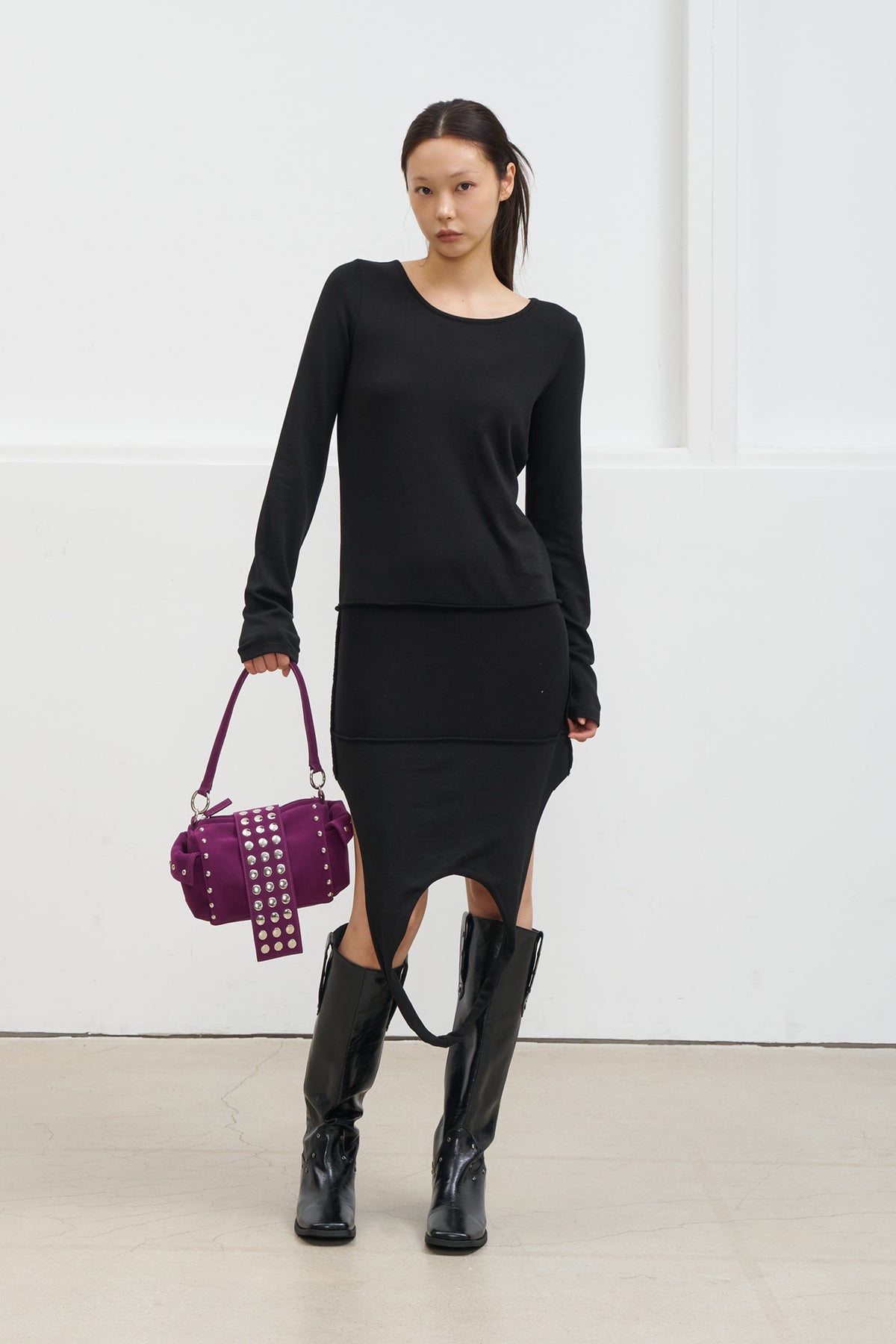 Deinet - Layered Halter Neck Long Sleeve (Black) product image 9 | TRAB K-Fashion Australia