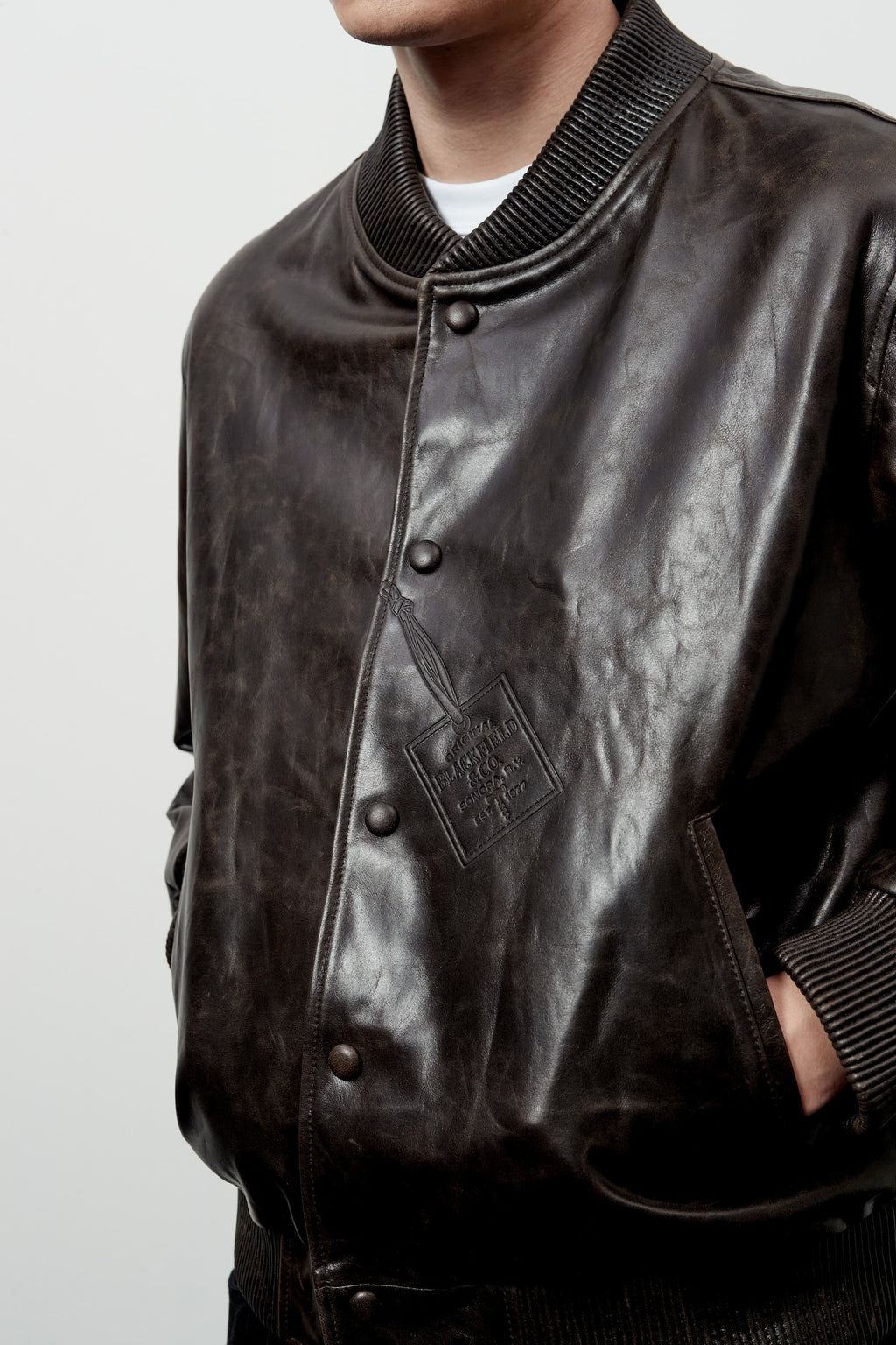 Stu - Stamped Lamb Skin Leather Jacket (Brown) product image 15 | TRAB K-Fashion Australia