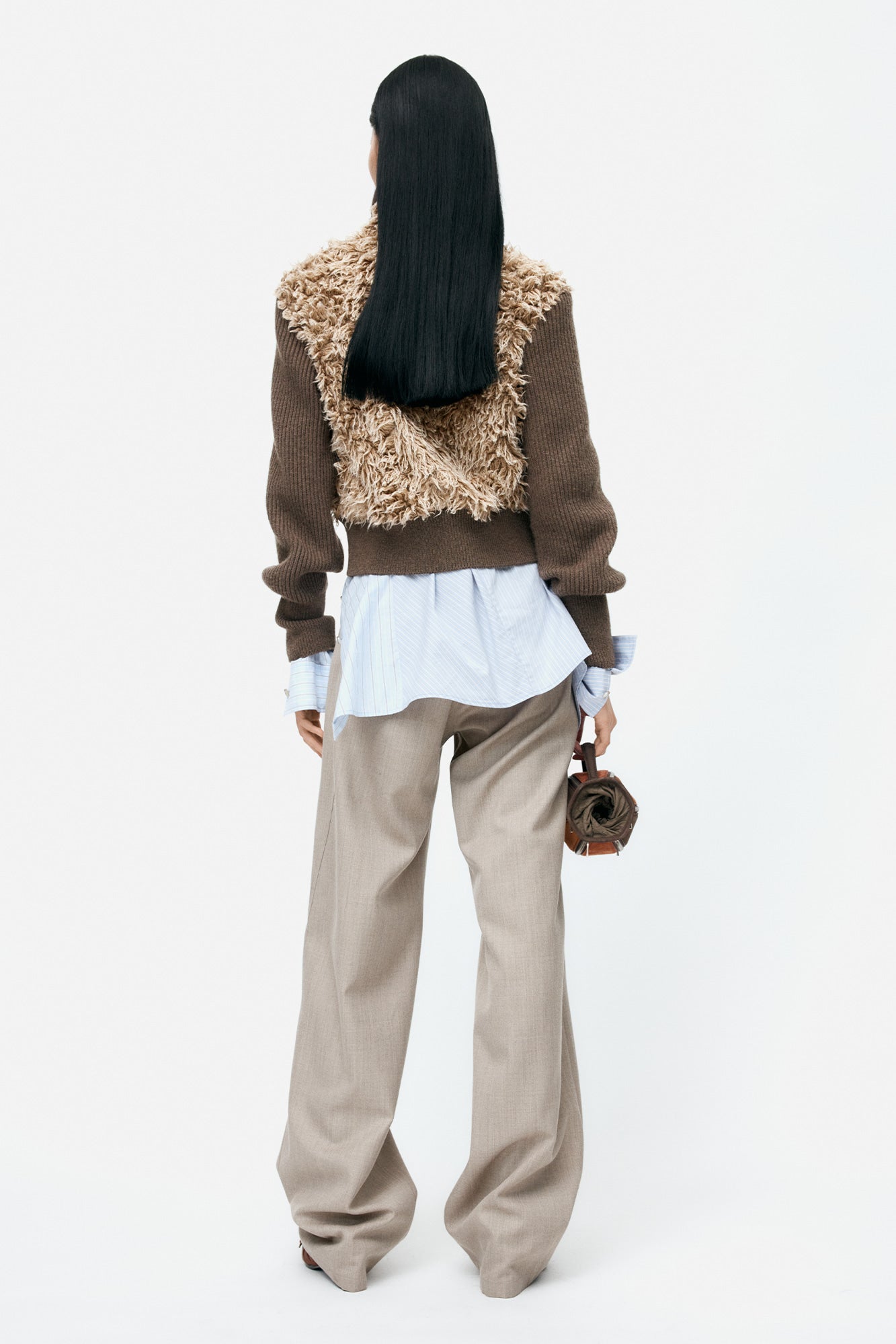 Andersson Bell - Fur Combo Knit Top (Beige) product image 2 | TRAB K-Fashion Australia