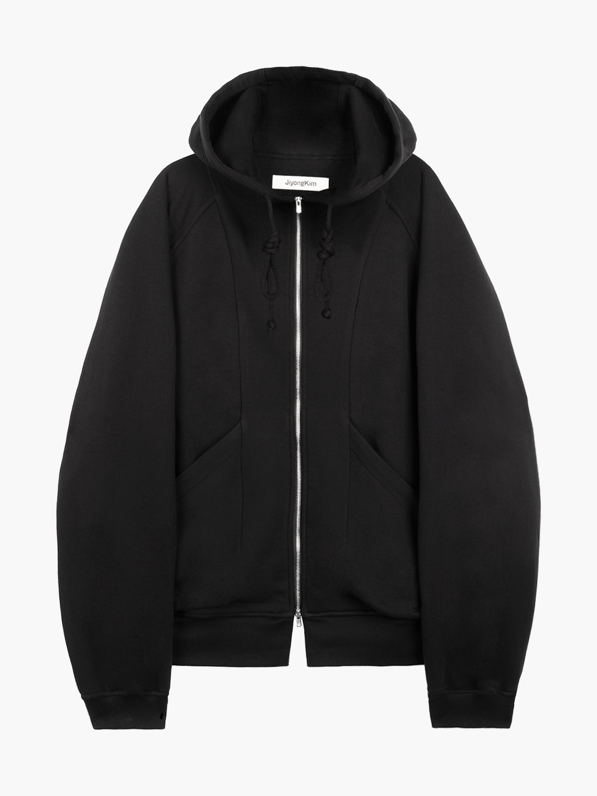 Jiyong Kim - Draped Zip-Up Hoodie (Black) product image 8 | TRAB K-Fashion Australia