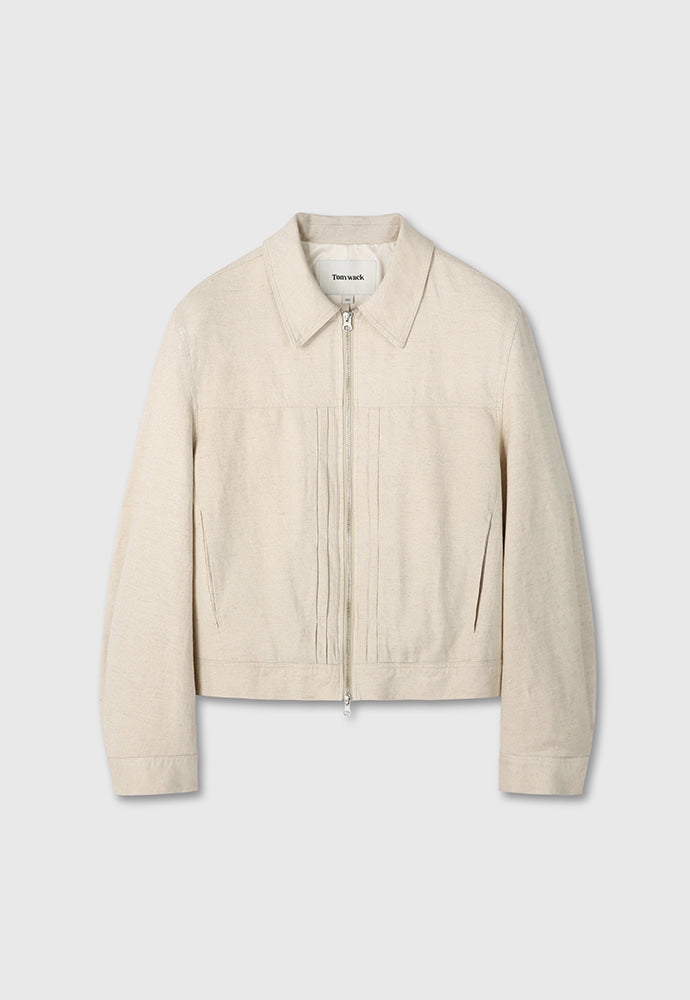 Tonywack - Milled Linen Rayon Type1 Zip Jacket (Natural Ecru) product image 7 | TRAB K-Fashion Australia