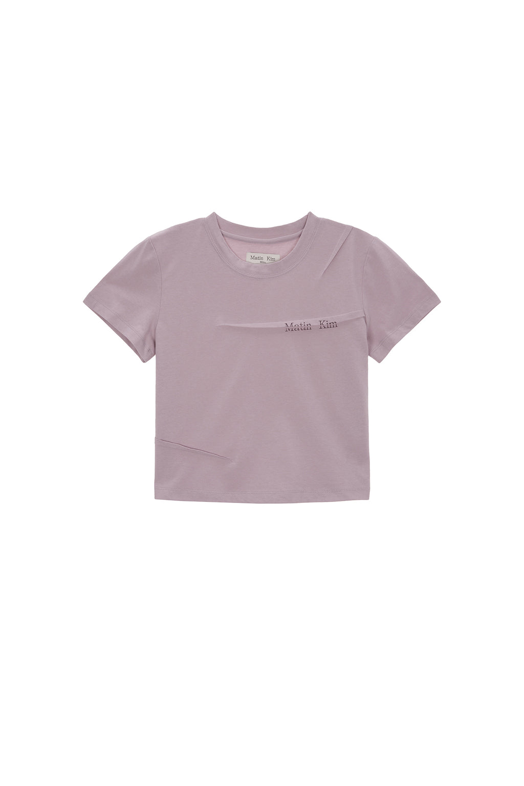 Matin Kim - Slit Pintuck Point Crop Top (Indian Pink) product image 1 | TRAB K-Fashion Australia